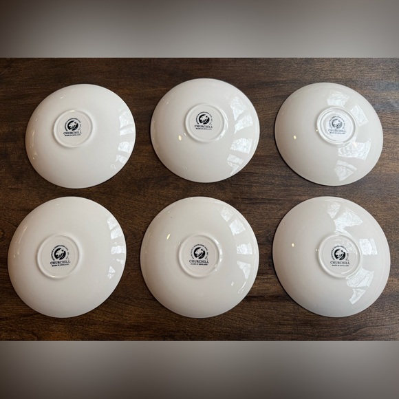 VTG Set of 6 Churchill Pink Willow Teacups with Saucers - Picture 12 of 13